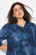 Bluse, batikktrykk, A-linje, V-hals, lange ermer