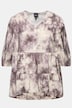 Bluse, batikprint, A-form, V-udskæring, lange ærmer