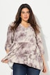 Bluse, batikprint, A-form, V-udskæring, lange ærmer