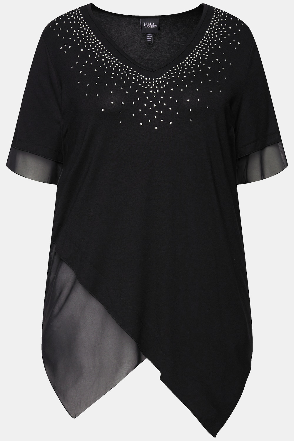 Stora storlekar Blus, Dam, svart, storlek: 50/52, Viskos/Polyester/Elastan, Ulla Popken