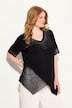 Bluse, asymmetrisk, rhinsten, V-udskæring, korte ærmer