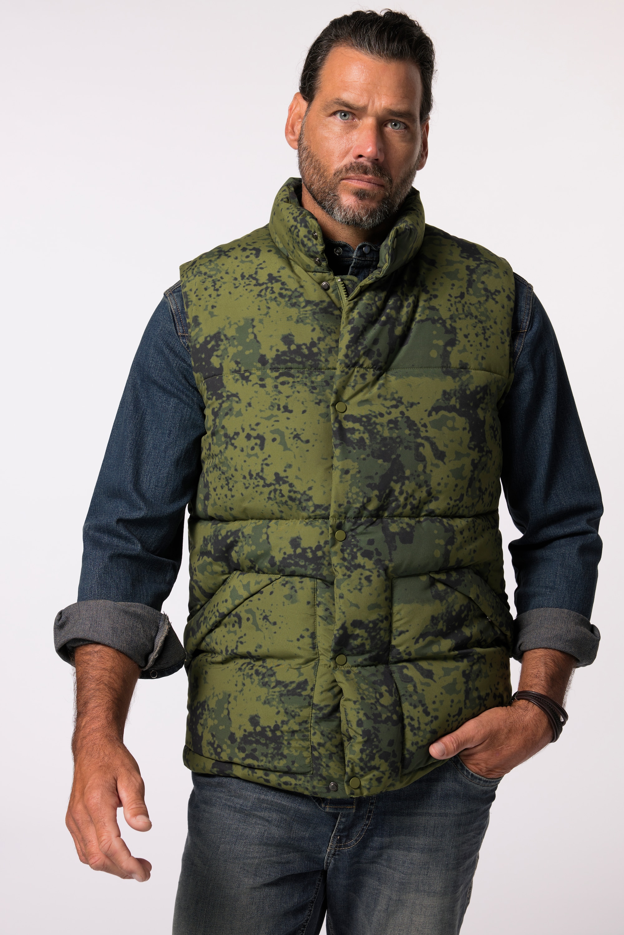 JP 1880 Herren große Größen JP 1880 Steppweste Outdoor Camouflage