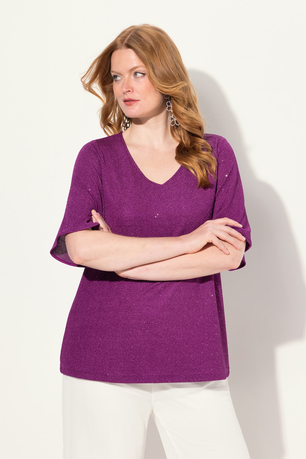 Große Größen Shirt, Damen, rot, Größe: 50/52, Polyester, Ulla Popken