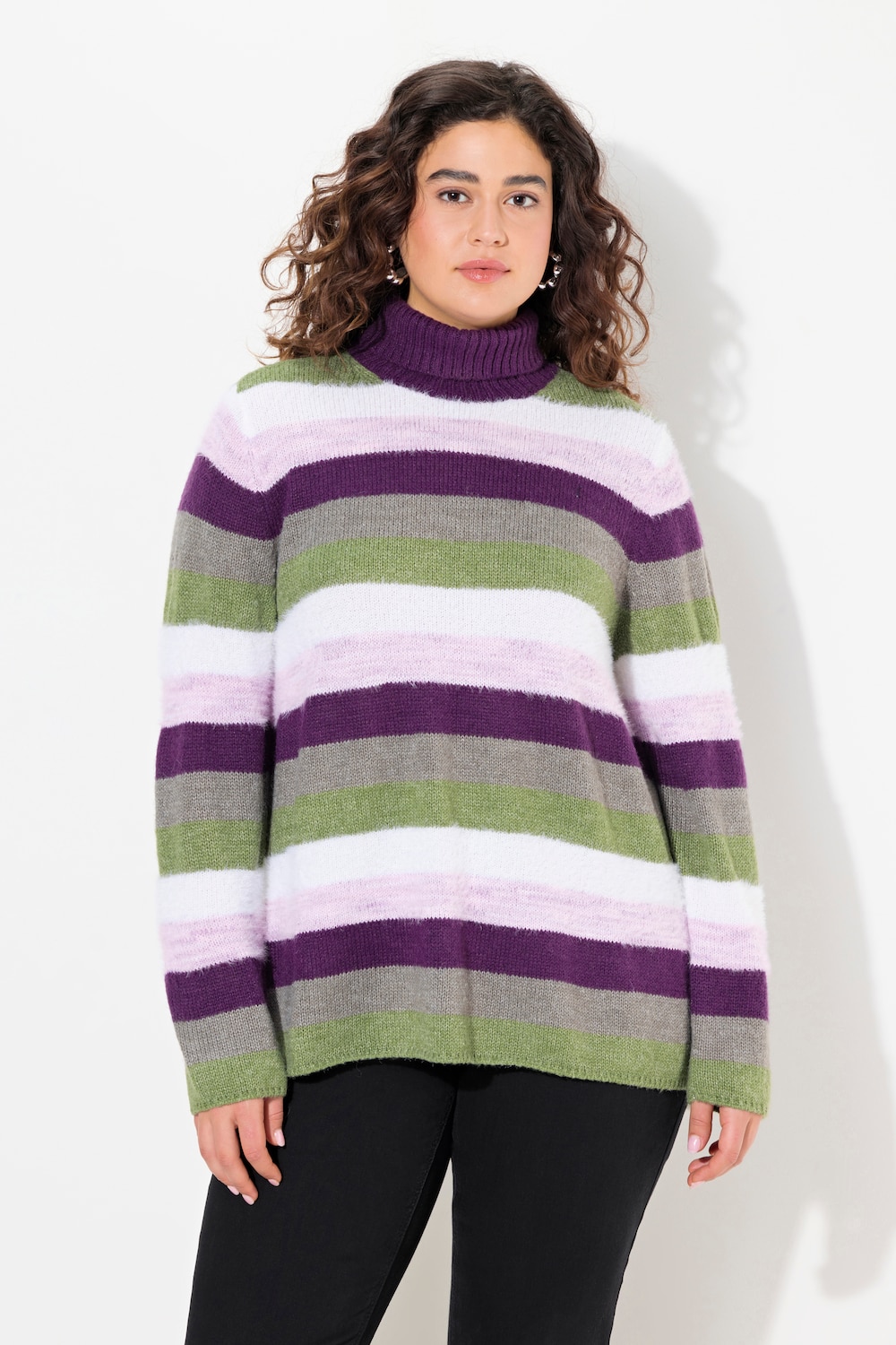 Thumbnail - Große Größen Pullover, Damen, lila, Größe: 54/56, Synthetische Fasern/Polyester, Ulla Popken