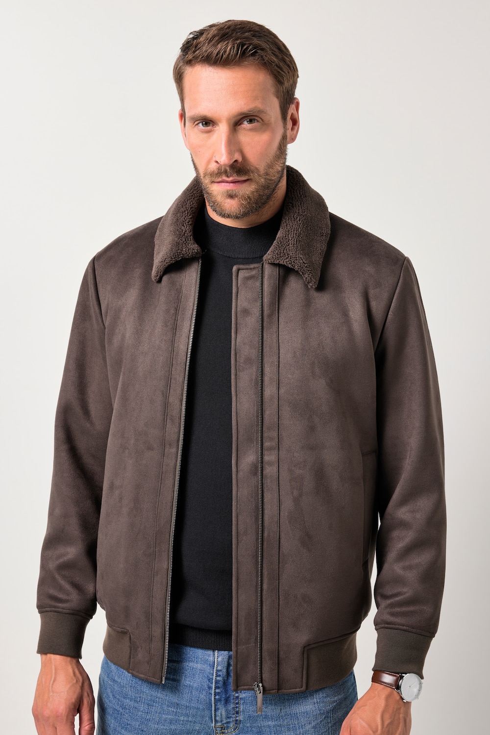 JP AWARE bomberjack, lederlook, teddyvoering, GRS-gecertificeerde materialen, tot 7XL