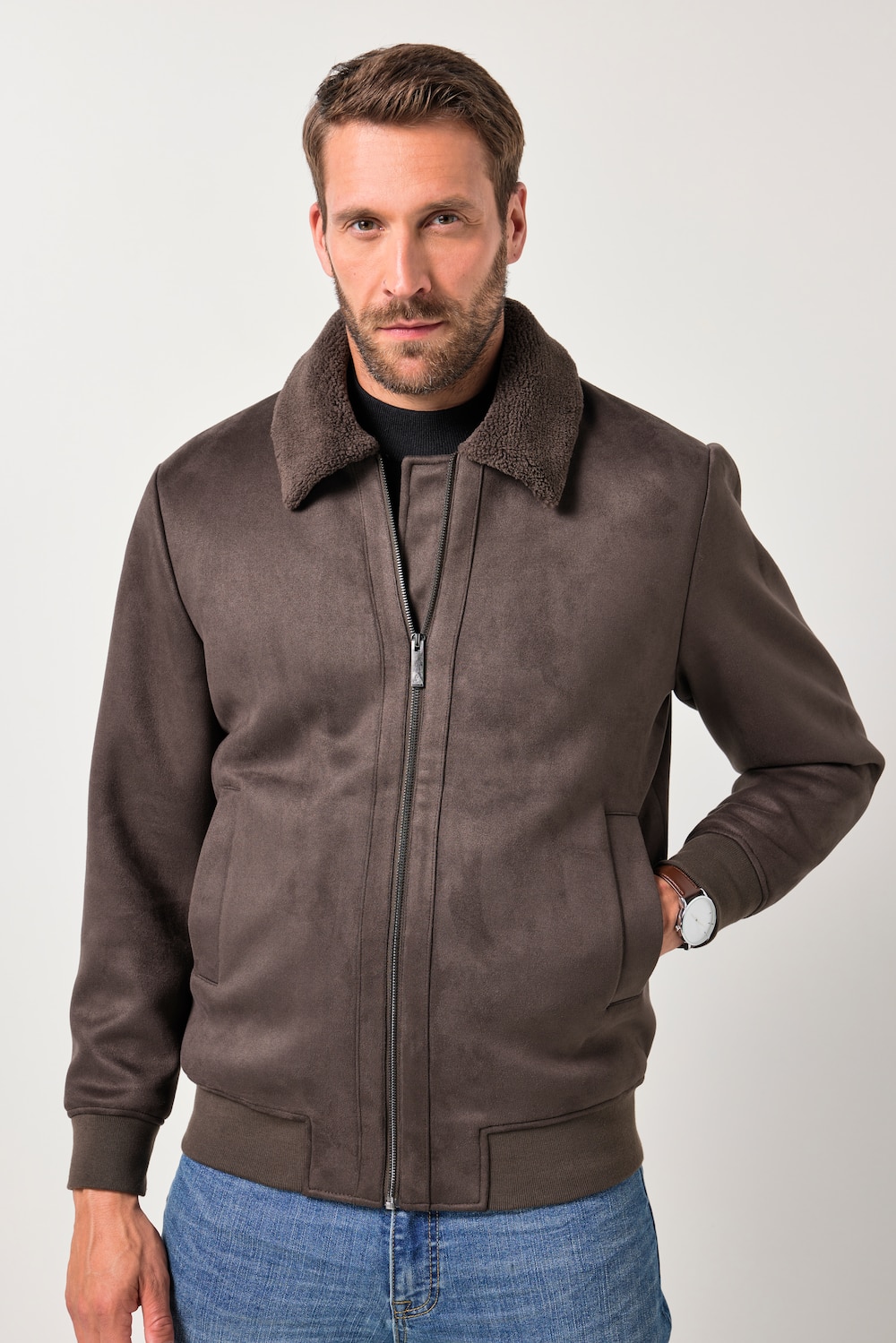 Stora storlekar Bomberjacka, Her, brun, storlek: 5XL, Polyester, JP-Aware