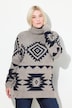 Pullover, grafisches Muster, Rollkragen, Langarm