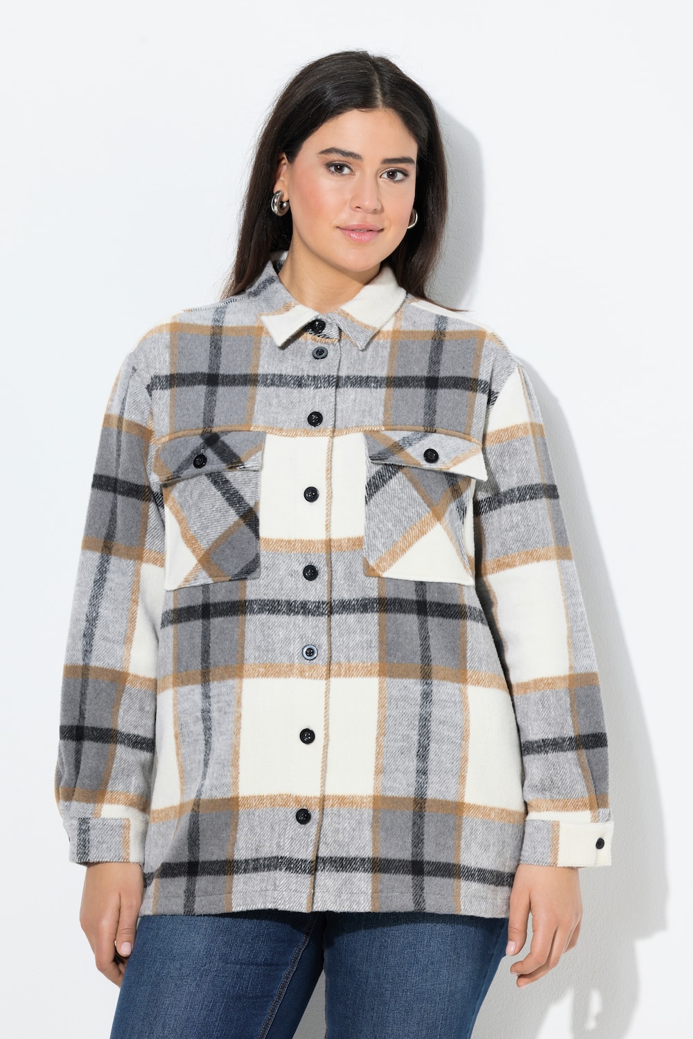 Große Größen Shaket, Damen, grau, Größe: 42/44, Polyester/Wolle, Ulla Popken