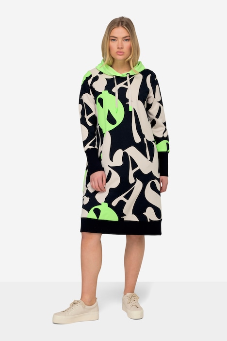 Hooded Midi Sweat Dress Long Sleeve