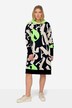 Midi Sweatkleid, Kapuze, Langarm