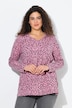Geometric Print 3/4 Sleeve Pleated Tee