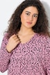 Geometric Print 3/4 Sleeve Pleated Tee