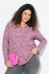 Geometric Print 3/4 Sleeve Pleated Tee