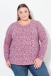 Geometric Print 3/4 Sleeve Pleated Tee
