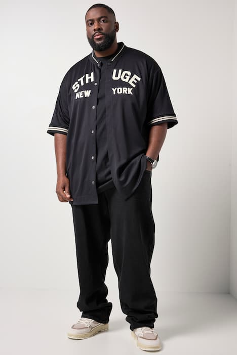 STHUGE T-Shirt, Halbarm, oversized, Brust-Print, Collegekragen, bis 8 XL