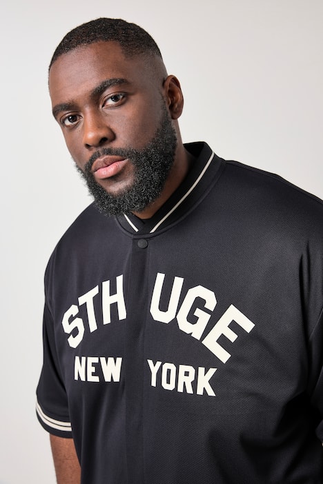 STHUGE T-Shirt, Halbarm, oversized, Brust-Print, Collegekragen, bis 8 XL