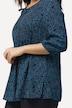 Bluse, gesmokt, A-Linie, Rundhals, 3/4-Arm