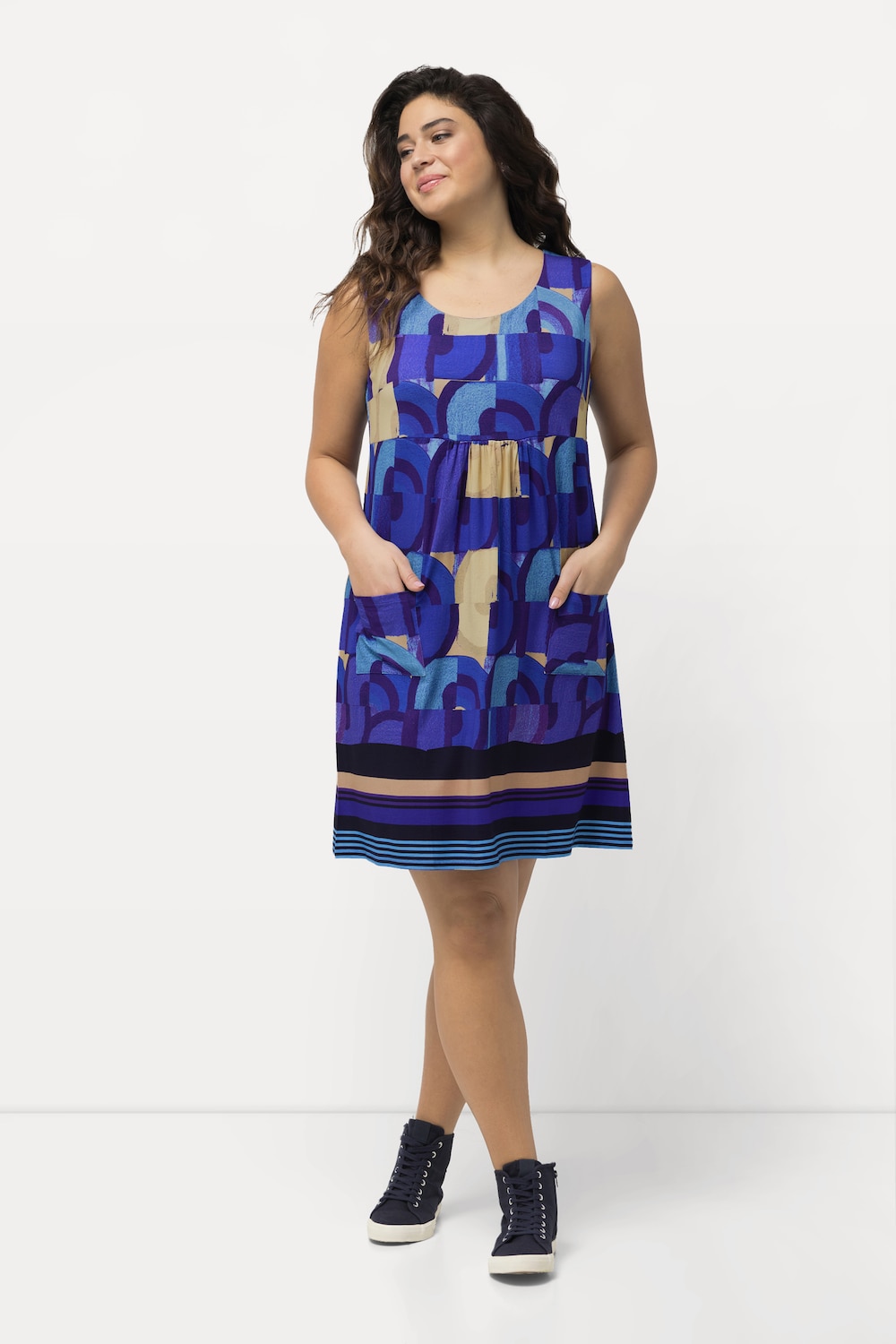 Große Größen Jerseykleid, Damen, blau, Größe: 58/60, Viskose, Ulla Popken