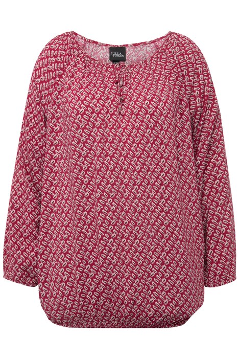 Tunika, kulatý výstřih, ozdobná stuha, elastický lem, dlouhé rukávy