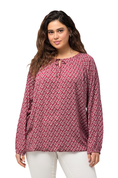 Tunika, kulatý výstřih, ozdobná stuha, elastický lem, dlouhé rukávy