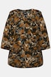 Tunica con fantasia, bottoni, scollo a tunica e maniche a 3/4
