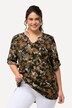 Tunica con fantasia, bottoni, scollo a tunica e maniche a 3/4