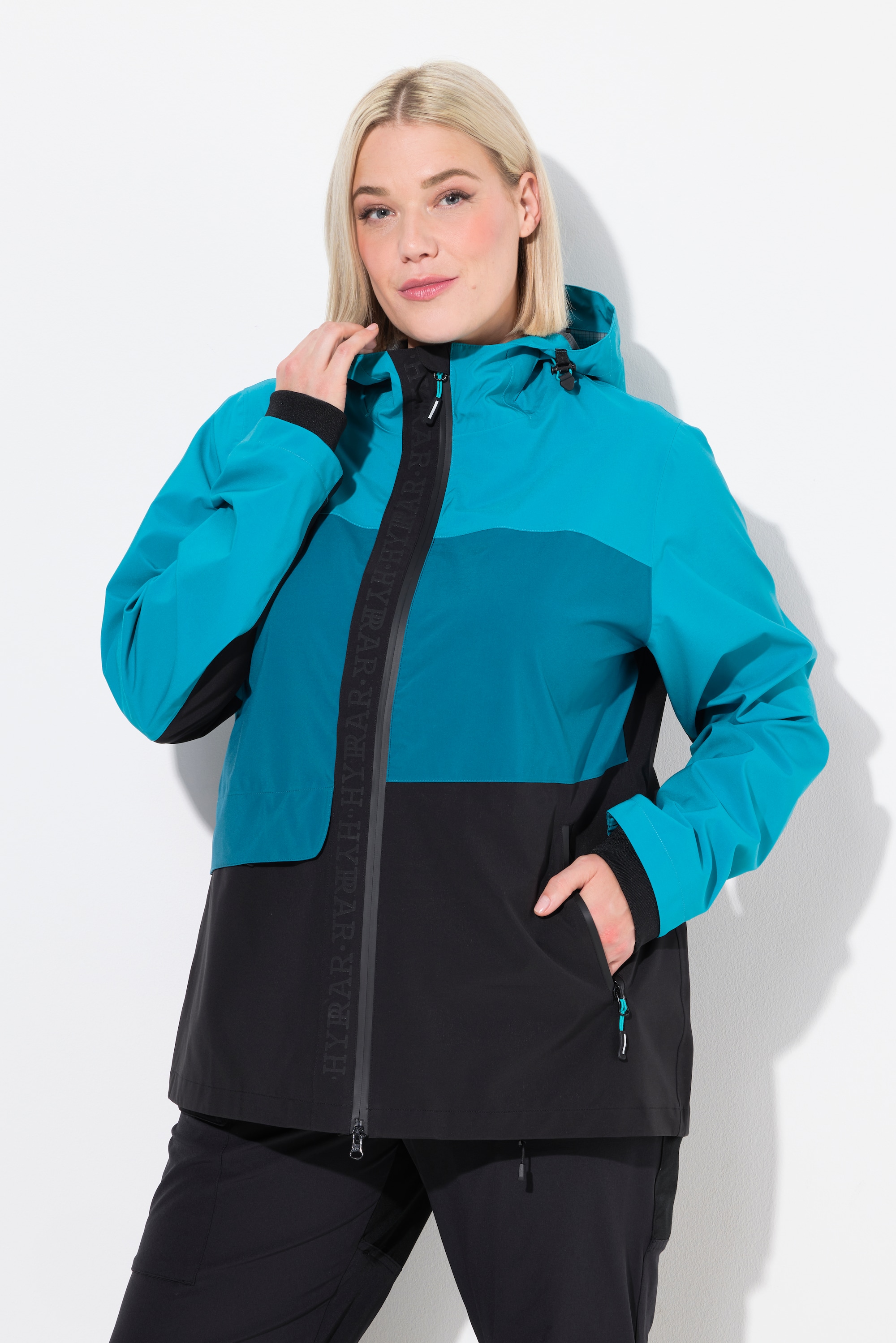 Ulla Popken Damen große Größen HYPRAR Regenjacke wasserdicht Kapuze