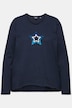 Shirt, ster, rolranden, A-lijn, V-hals, lange mouwen