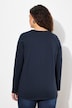 Shirt, ster, rolranden, A-lijn, V-hals, lange mouwen