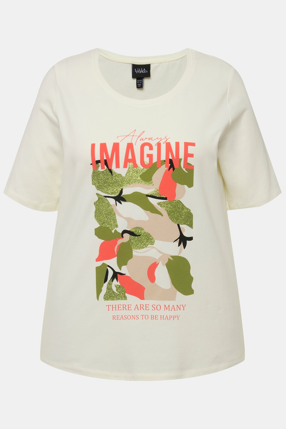 Stora storlekar T-shirt, Dam, beige, storlek: 58/60, Bomull, Ulla Popken