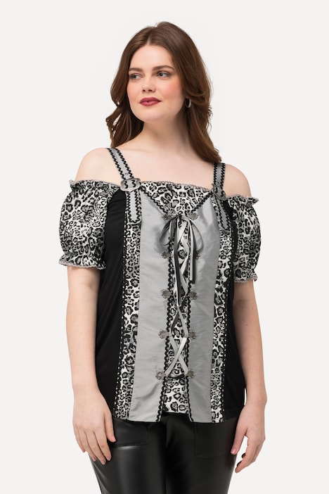 Corset Blouse, black | Ulla Popken