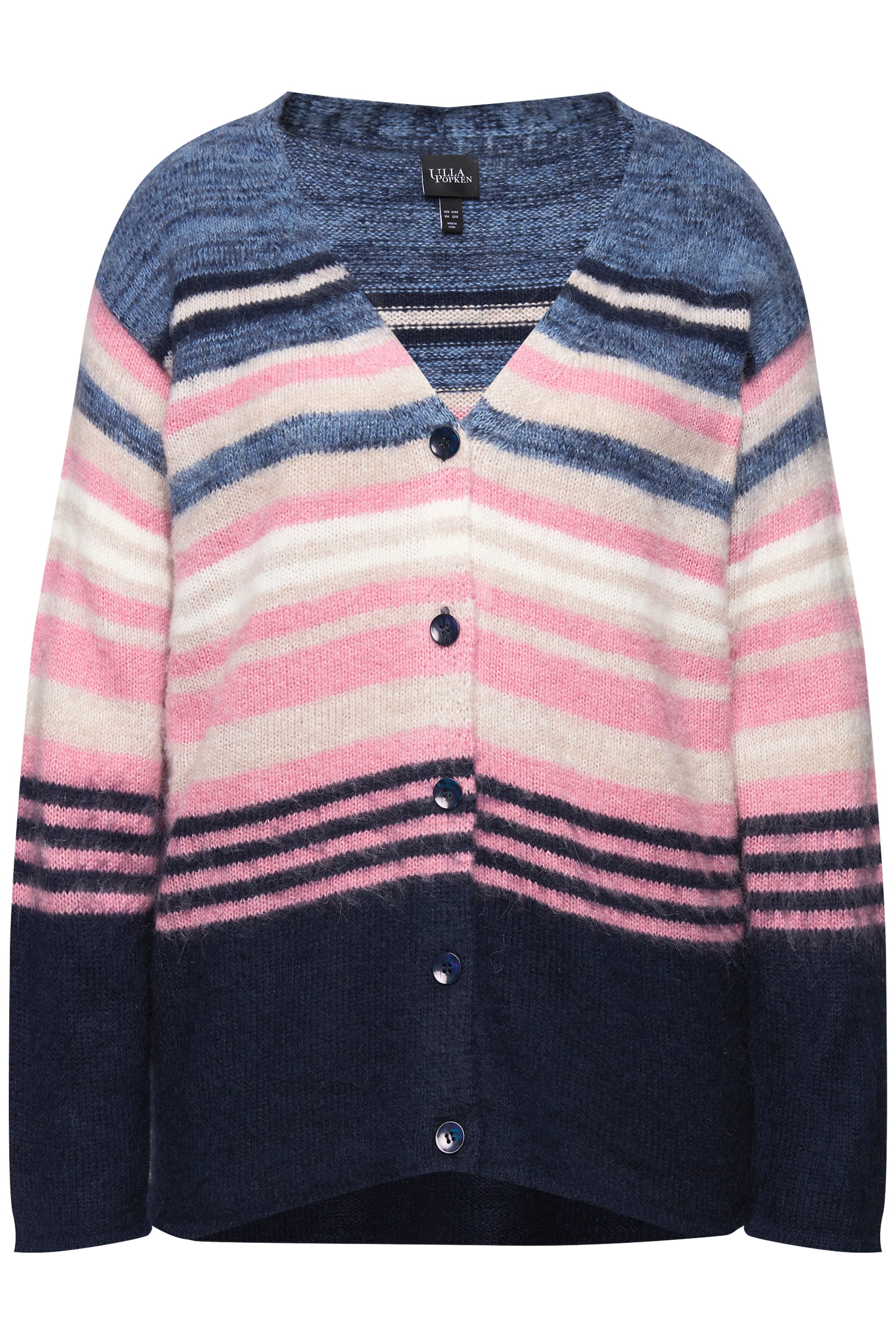 Ulla Popken Damen große Größen Strickjacke offenes Modell Langarm 831718