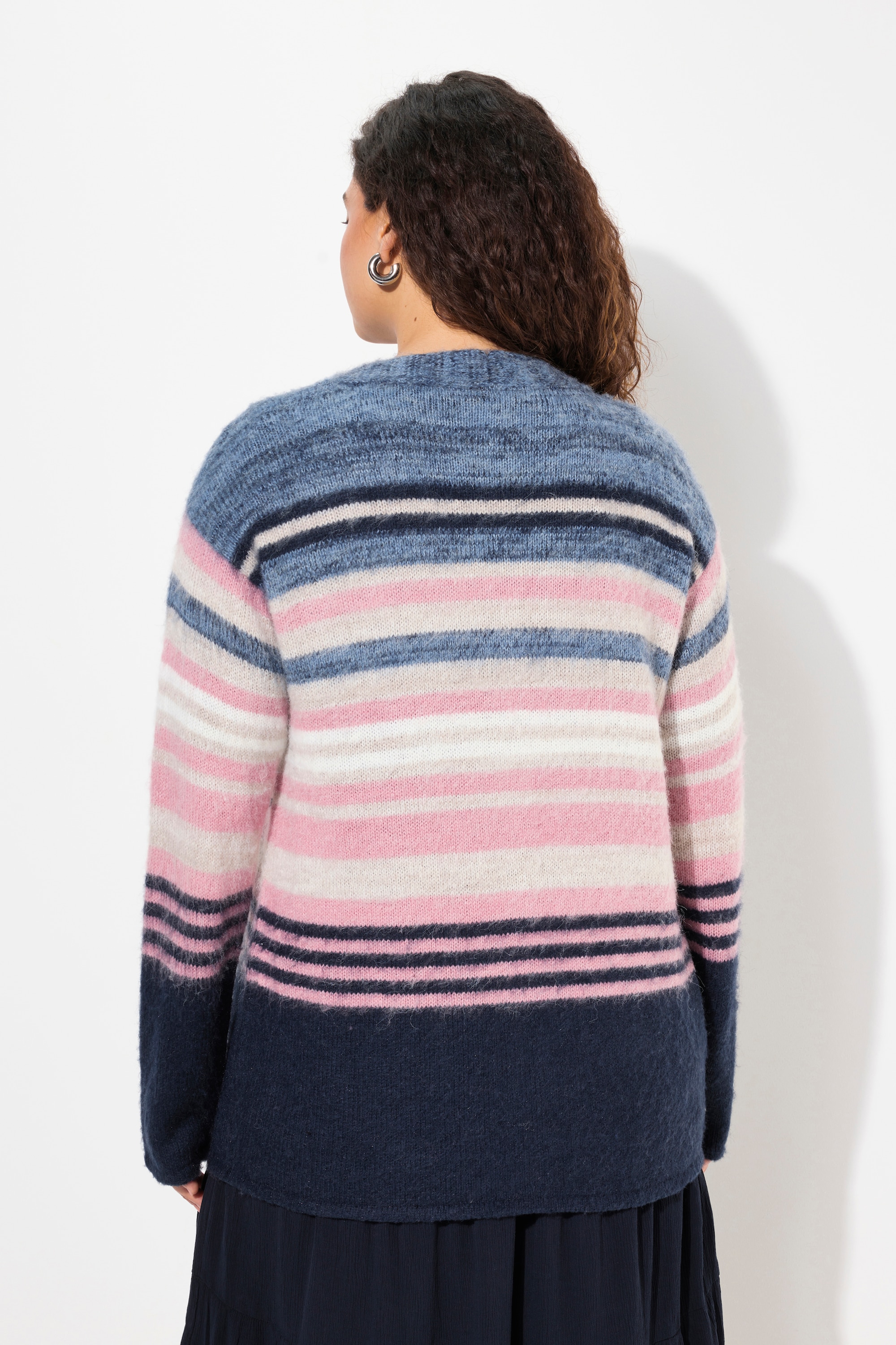 Ulla Popken Damen große Größen Strickjacke offenes Modell Langarm 831718