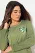 Cold Dyed Sequined Heart Long Sleeve Tee