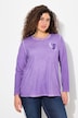 T-shirt, koldfarvet, pailletterhjerte, V-udskæring, lange ærmer
