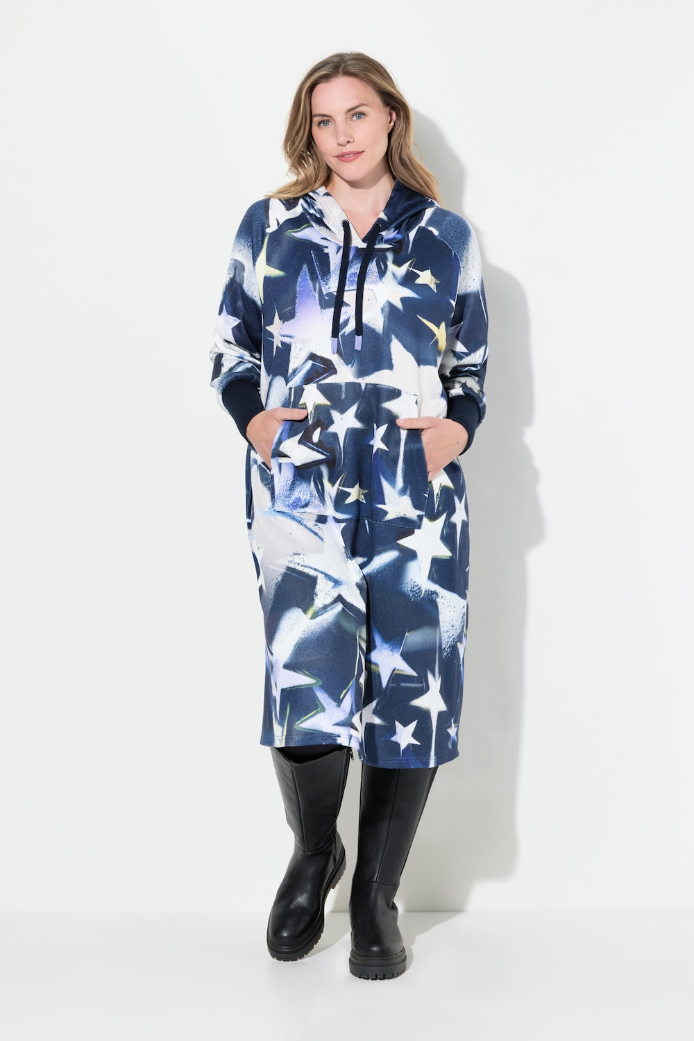 Große Größen Sweatkleid, Damen, blau, Größe: M, LAURASON