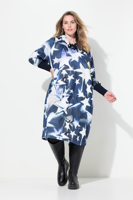 Oversized Long-sleeve Hooded Sweatshirt Dress