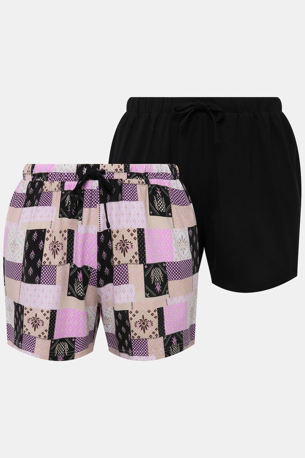 Große Größen Schlafshorts, Damen, schwarz, Größe: 50/52, Baumwolle, Ulla Popken