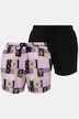 Schlafshorts, 2er-Pack, gemustert/einfarbig, Elastikbund