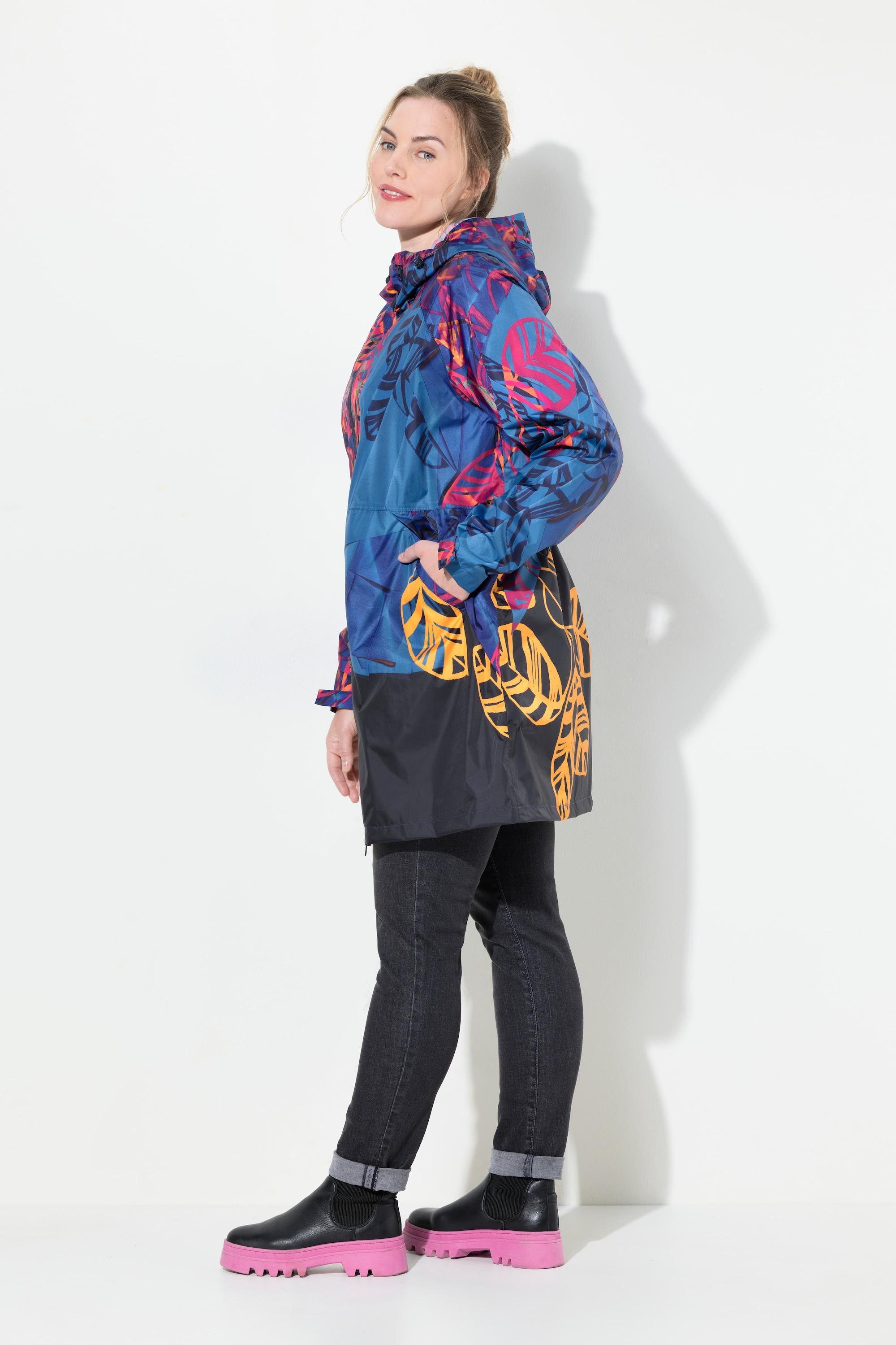 Laurasøn Damen Funktions Regenmantel Kapuze Zipper verdeckte Taschen 831751