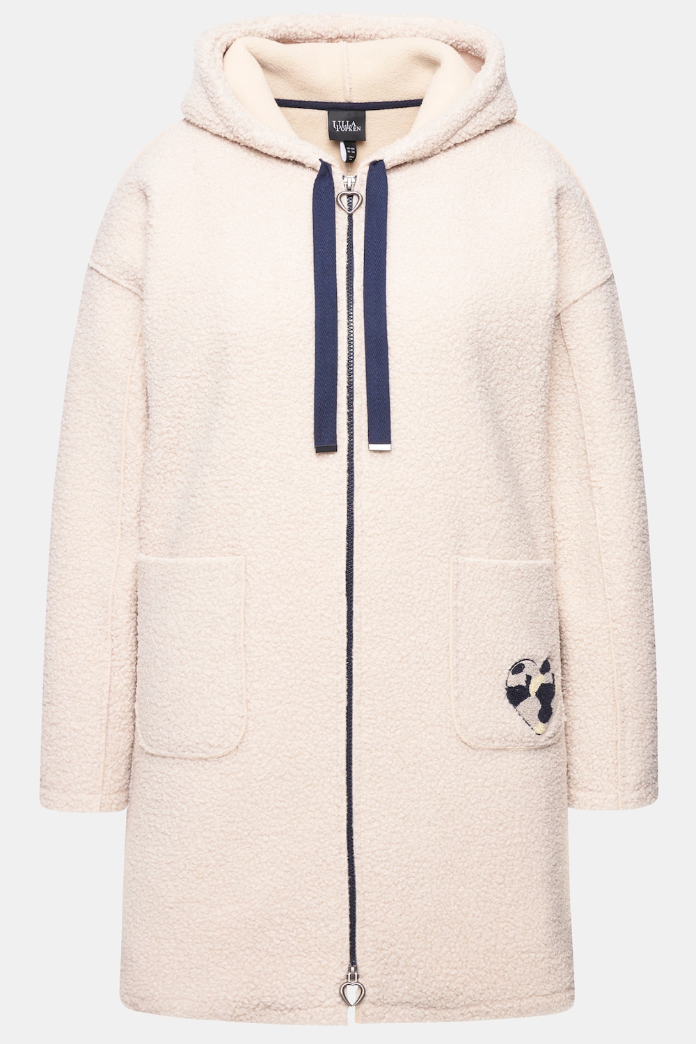 Stora storlekar Lång teddyjacka, Dam, beige, storlek: 42/44, Polyester/Bomull, Ulla Popken