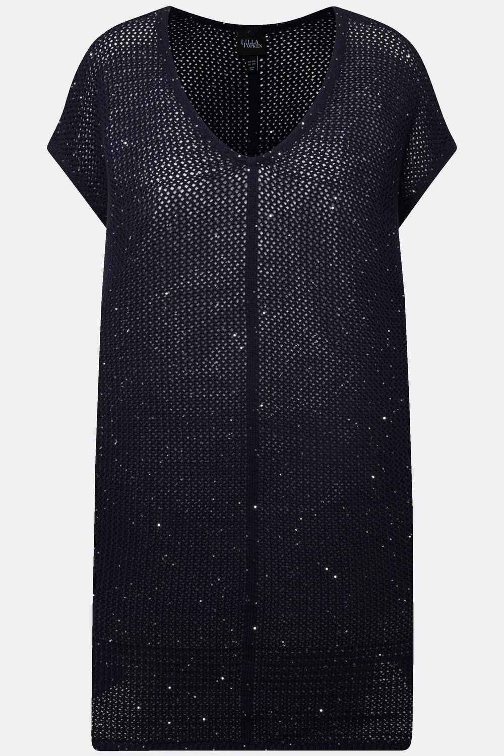 Stora storlekar Lång slipover, Dam, blå, storlek: 54/56, Bomull/Polyester, Ulla Popken