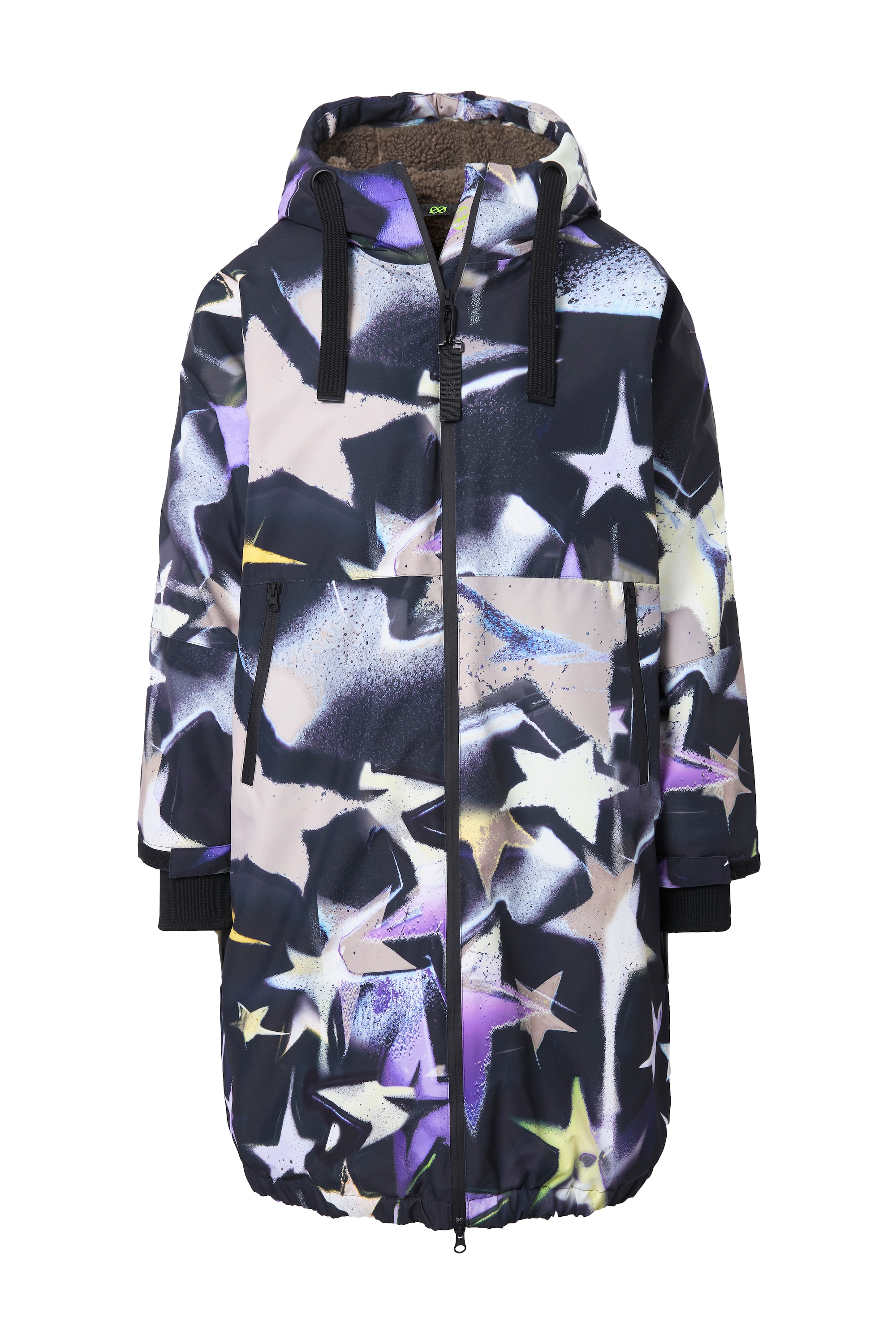 Laurasøn Damen Funktionsmantel oversized Teddyfutter Kapuze Wege