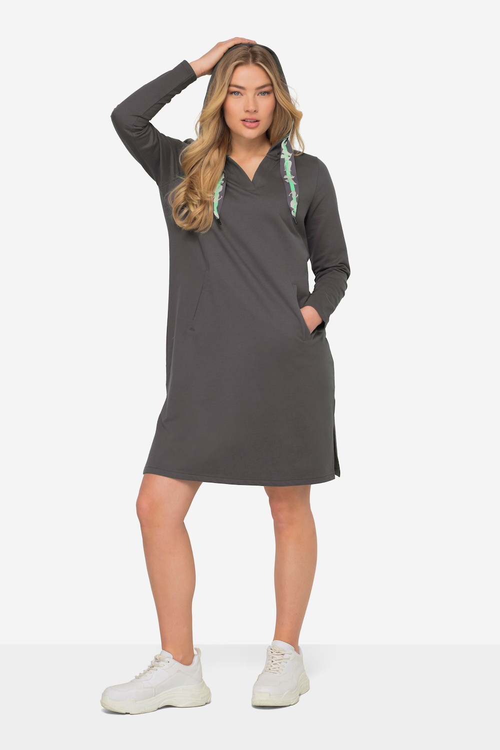 Große Größen Sweatkleid, Damen, braun, Größe: 3XL, Baumwolle/Polyester, LAURASON