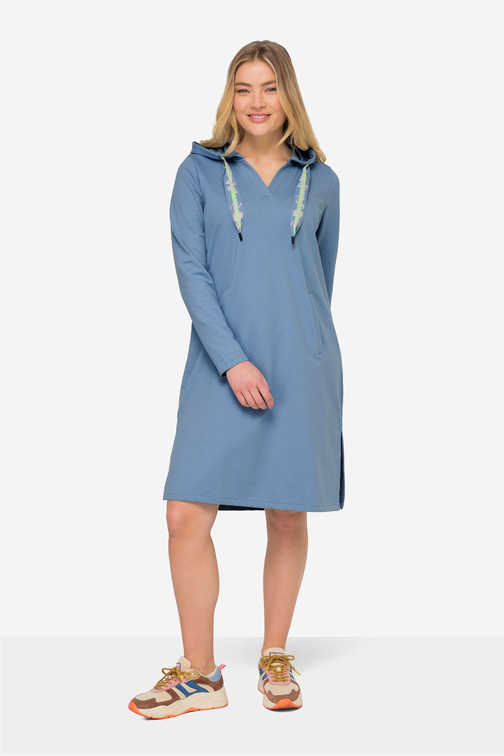 Große Größen Sweatkleid, Damen, blau, Größe: XL, Baumwolle/Polyester, LAURASON