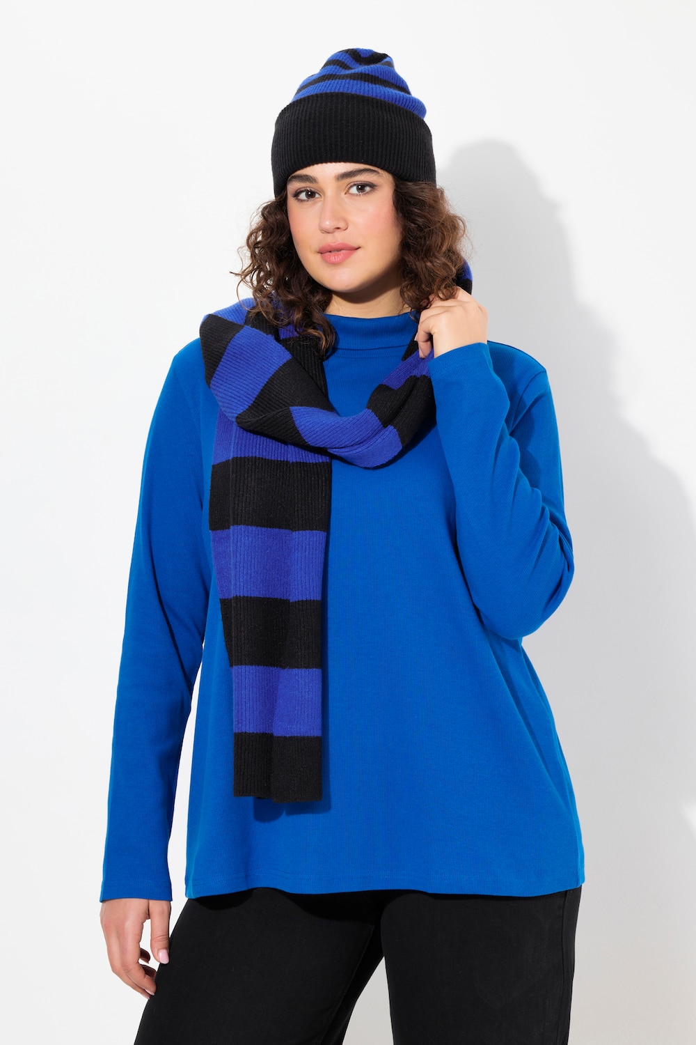 Große Größen Shirt, Damen, blau, Größe: 42/44, Baumwolle/Viskose, Ulla Popken