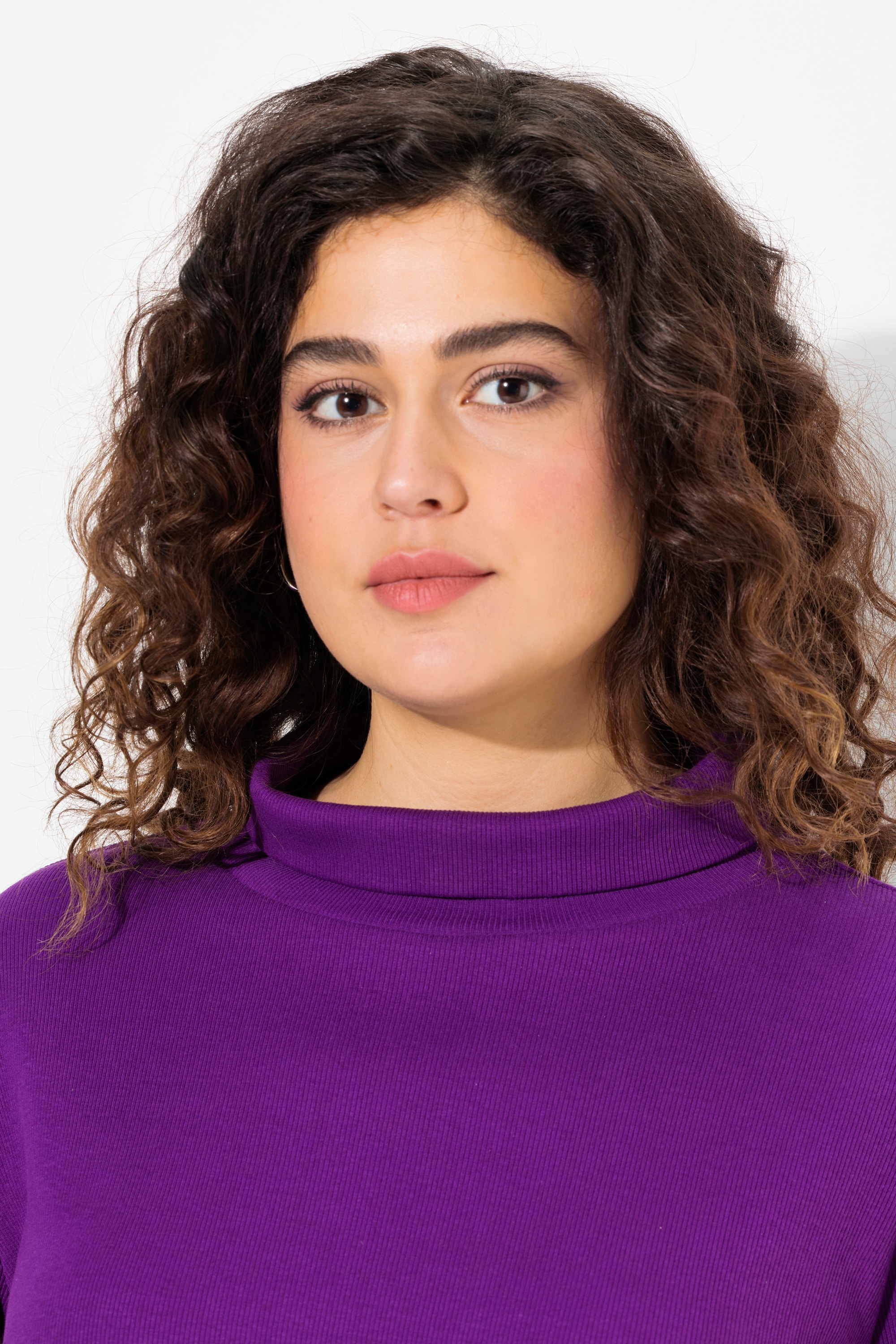 Ulla Popken Damen große Größen Shirt Rollkragen Classic Langarm 831786