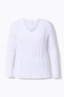 Tunika-Bluse, Raffung, V-Ausschnitt, Langarm, Biobaumwolle