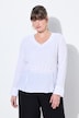 Tunika-Bluse, Raffung, V-Ausschnitt, Langarm, Biobaumwolle