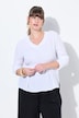 Tunika-Bluse, Raffung, V-Ausschnitt, Langarm, Biobaumwolle